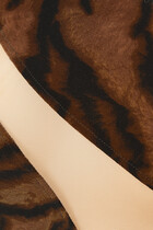 قطعة بيكيني علوية سنيك بنقشة جلد الفهد وجزء شبكي